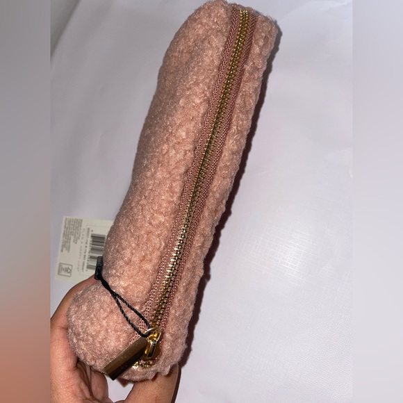 The Happy Planner Small Sherpa Zip Pen Pouch Mauve Gold Zipper Detail NWT - Picture 5 of 8